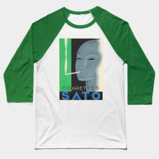 Cigarettes Sato - Vintage Art Deco Advertising Poster Design Baseball T-Shirt